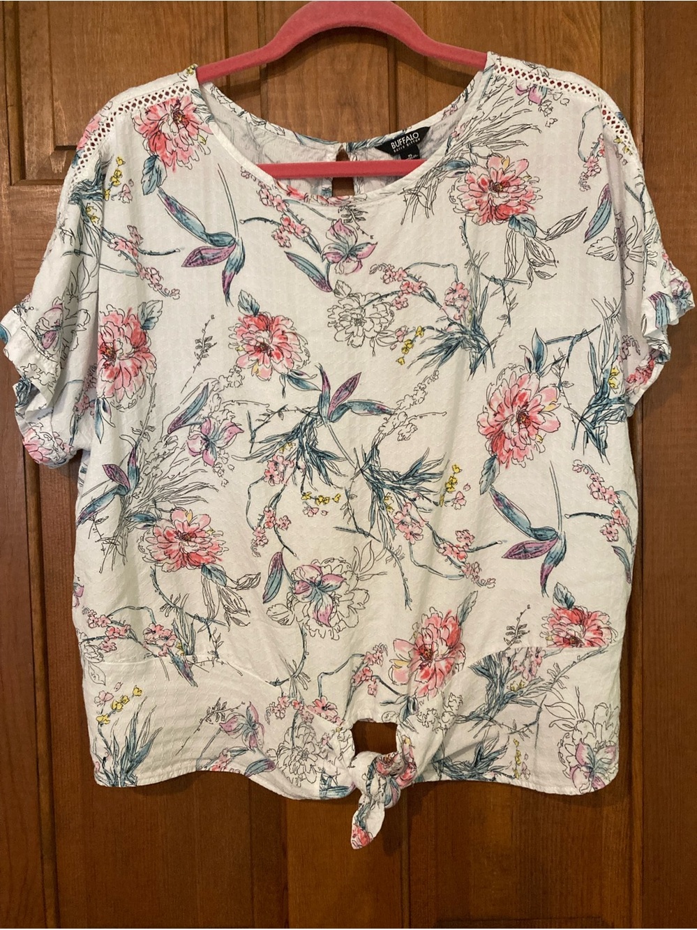 Buffalo David Bitton XL Blouse Tie Front Floral